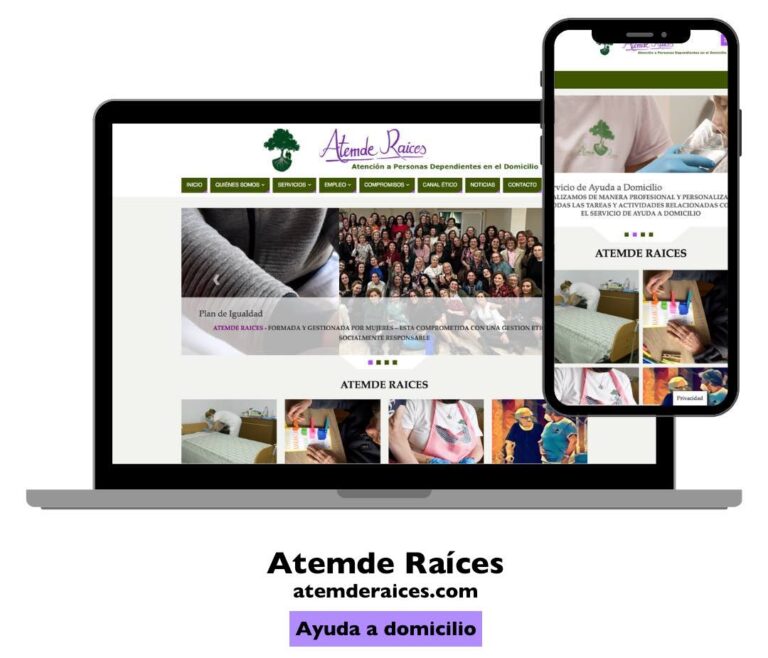 Página web para empresas de ayuda a domicilio hecha por growseo